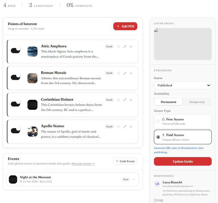 Museoo CMS — points of interest management